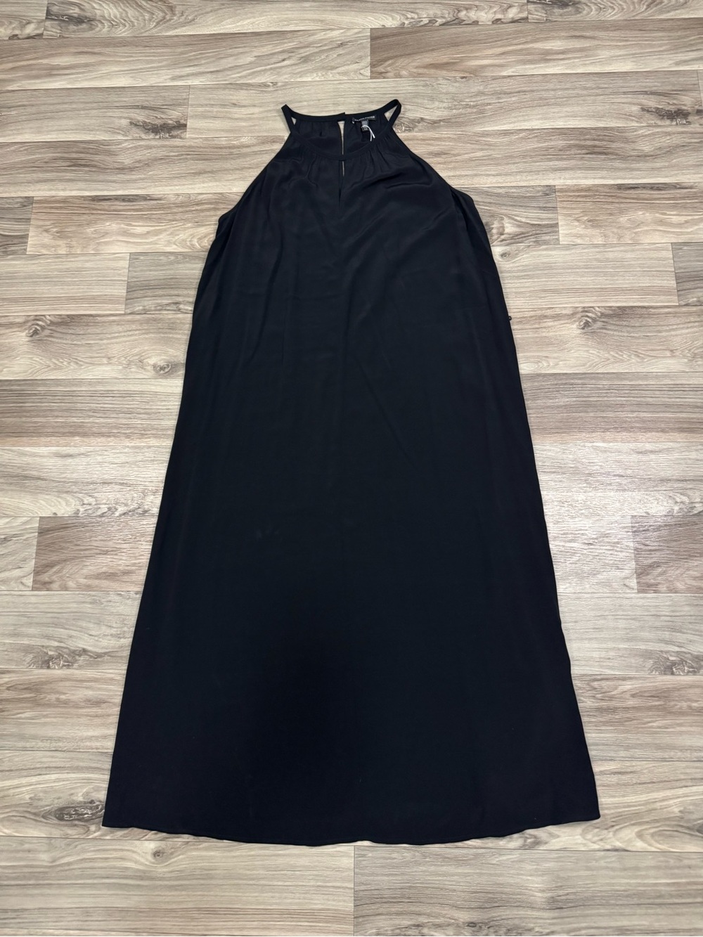 NWT Eileen Fisher Crepe Halter Dress in Black Size Large Keyhole Midi Dress
